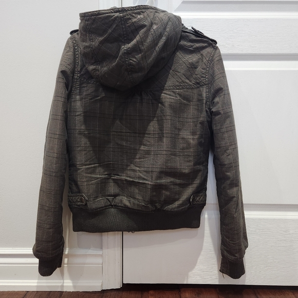 Olive-grey-brown bomber coat - Picture 6 of 9